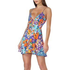 AFRM Emerson Corset Floral Flared Mini Dress